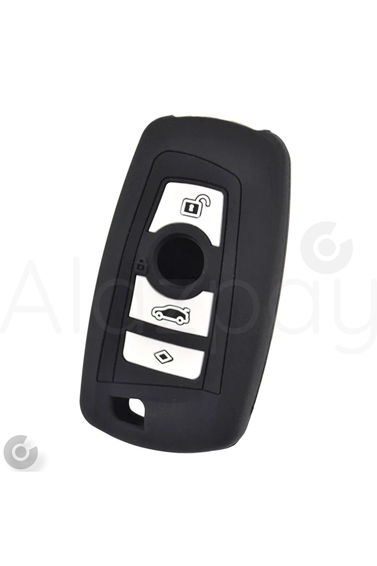 Alazpay BMW 1 3 5 7 Serisi F30 F25 F20 F18 F16 F15 F10 & X1 X3 X4 X5 Silikon Anahtar Kılıfı (Siyah Beyaz)