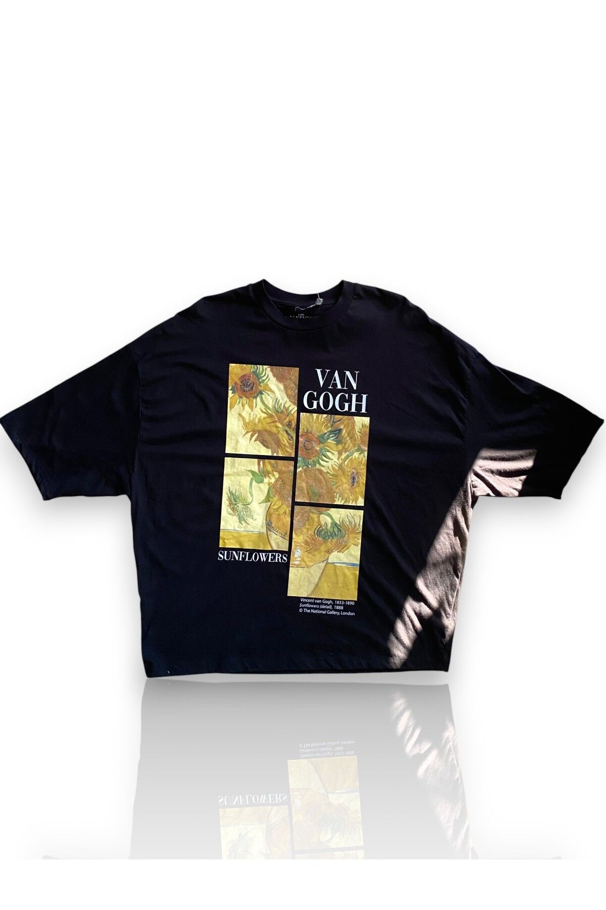 BERK WEAR Unisex Van Gogh baskılı siyah T-shirt