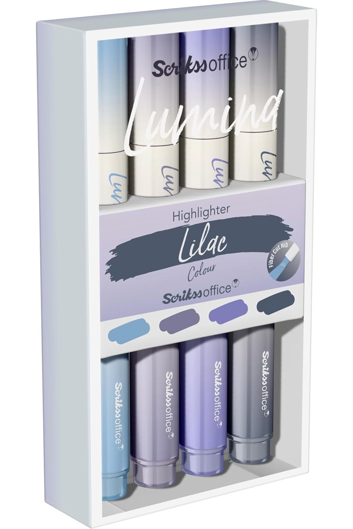 Scrikss Lumina Fosforlu Kalem 4lü Set Lilac,mor ve mavi tonları