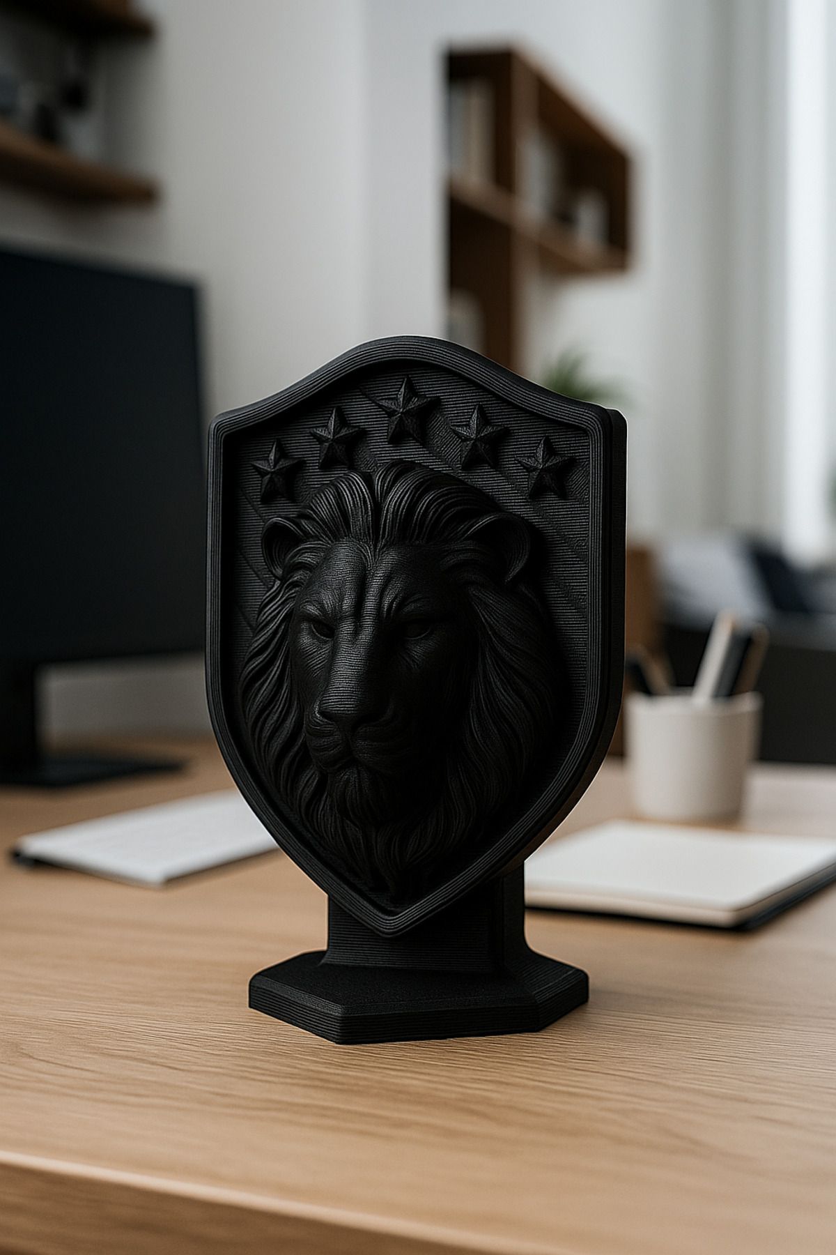 Rekatech 5 Yıldızlı Aslan Figürlü Dekoratif Masa Ürünü – 3D Baskı