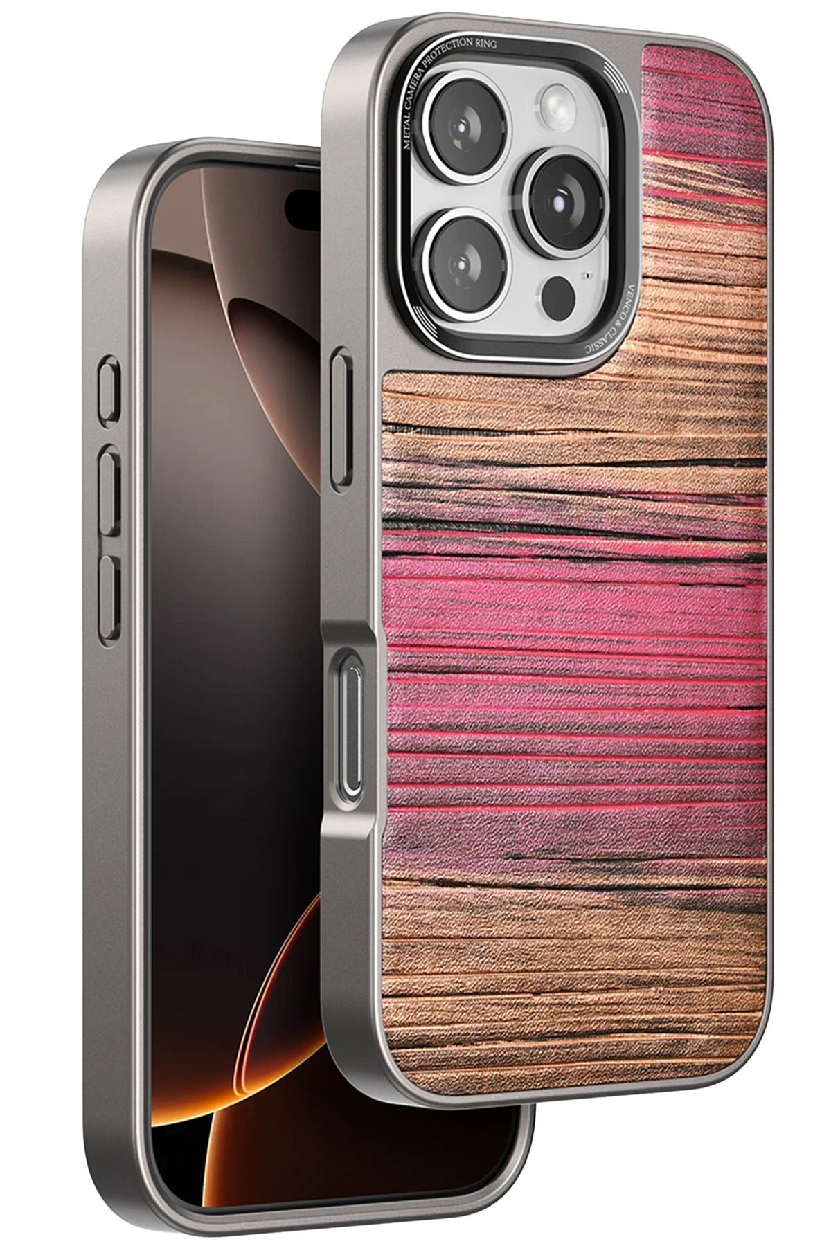 CepteToptan Venco iPhone 16 Pro Wave Kapak - Pembe
