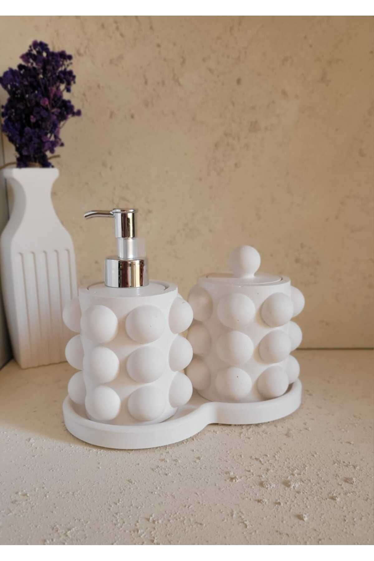 Karra Art Beton Buble Sıvı Sabunluk Set