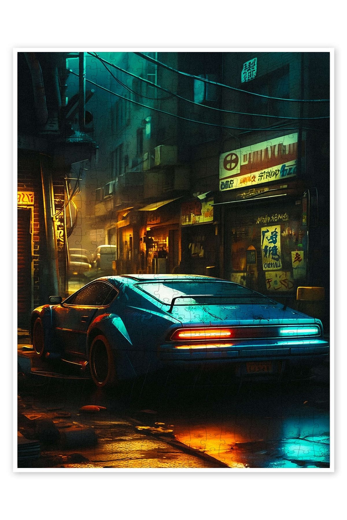 Jeronkarji Cyberpunk Car II 500 Parça Puzzle Yapboz Şehir Manzara Temalı Hobilik