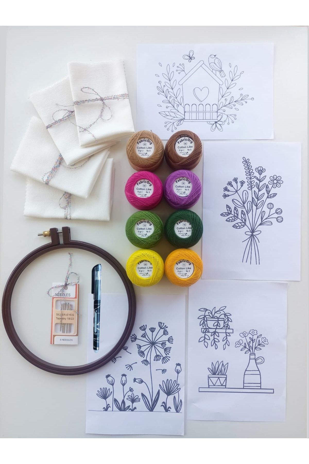 fabricorg Çiçeklerin Büyüsü Modern Nakış Kiti (SET-1)