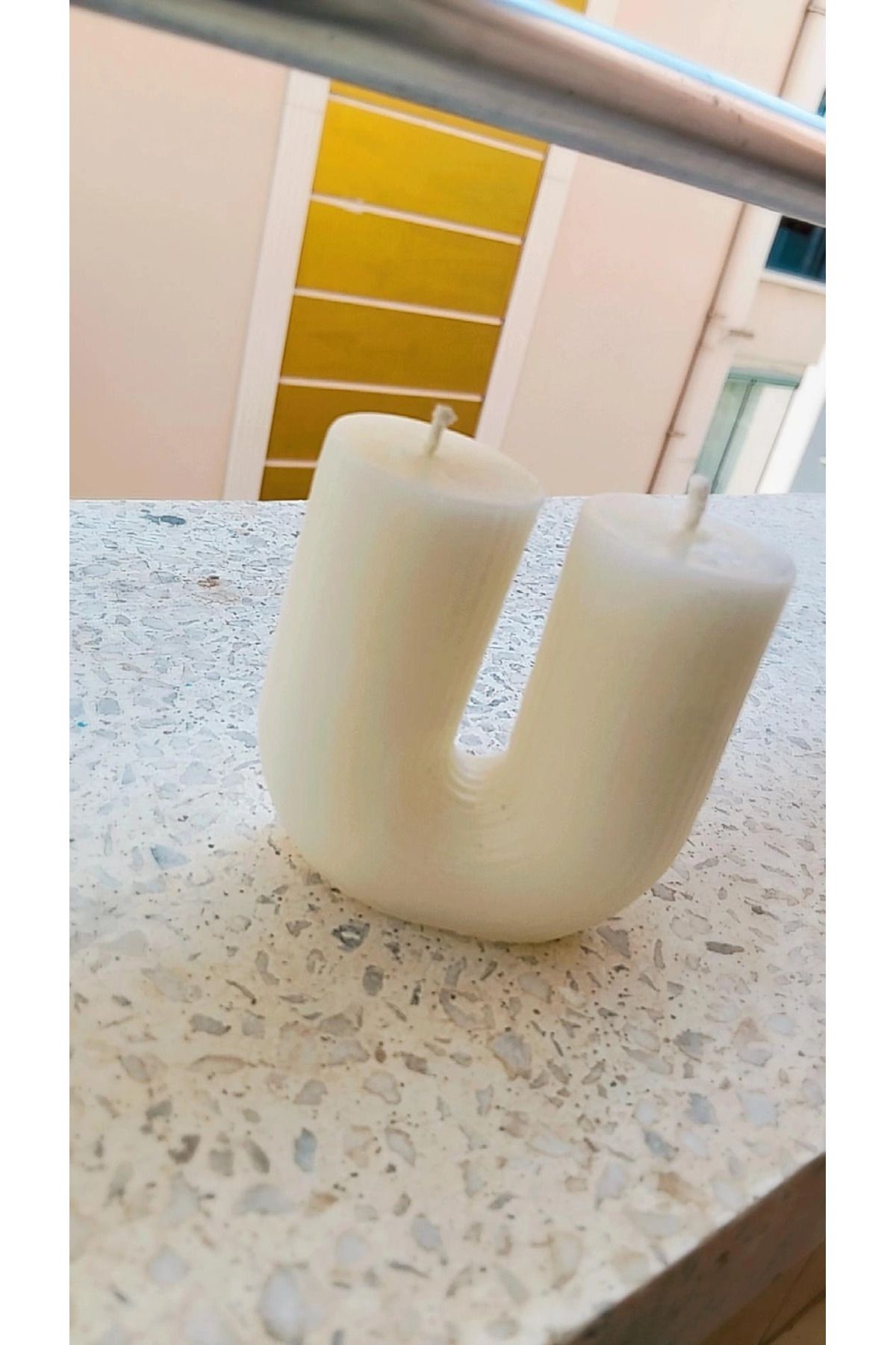 nkc Minimalist Ü şeklinde blok mum 2 ADET