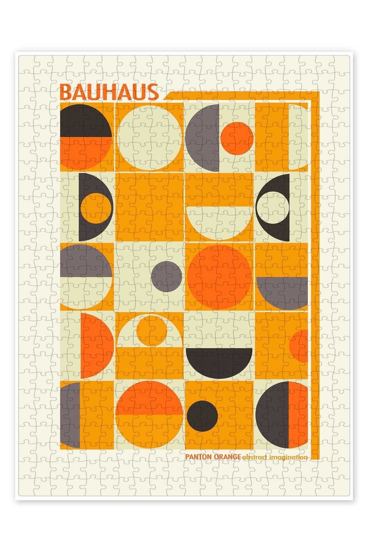 Jeronkarji Bauhaus - Panton Turuncu 500 Parça Puzzle Yapboz Bohem Soyut Sanat Temalı