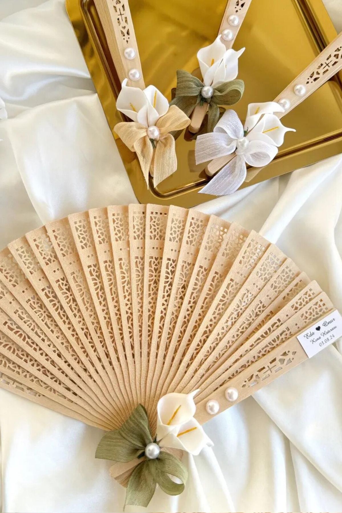 Mapel 10 Adet Çiçek Süslemeli yelpaze bride to be ,düğün, kına, doğum günü, doğum Hediyelik