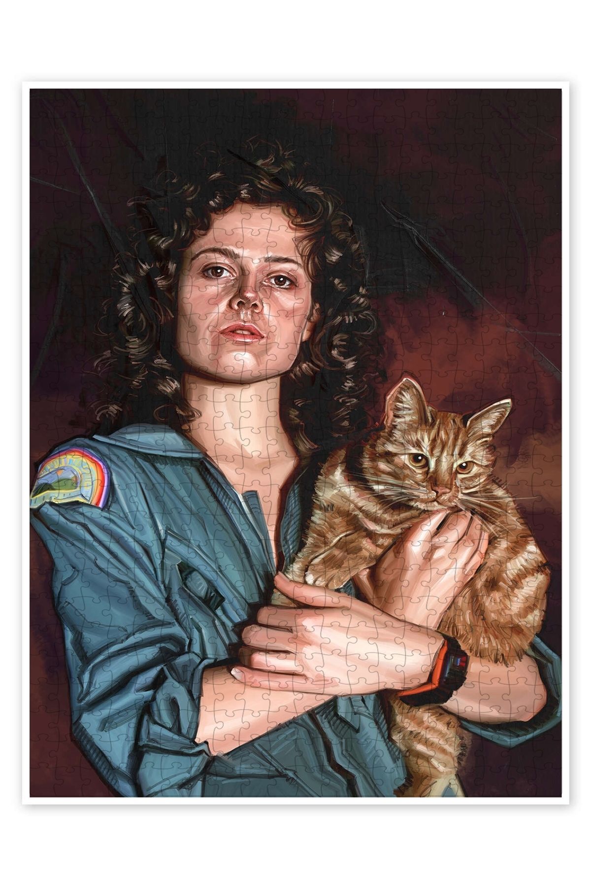 Jeronkarji Alien - Sigourney Weaver 500 Parça Puzzle Yapboz Kedi Köpek Temalı Doğa ve Orman Hayvanları