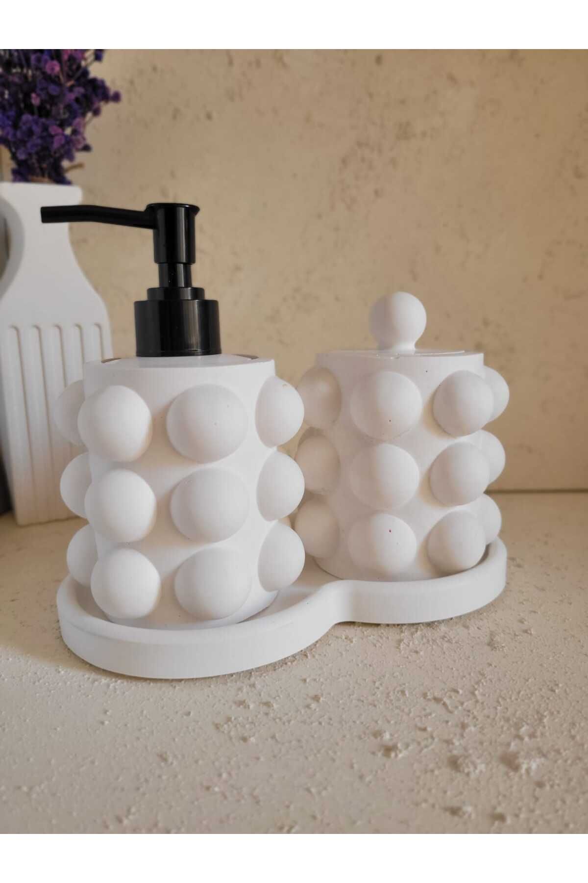 Karra Art Beton Buble Sıvı Sabunluk Set
