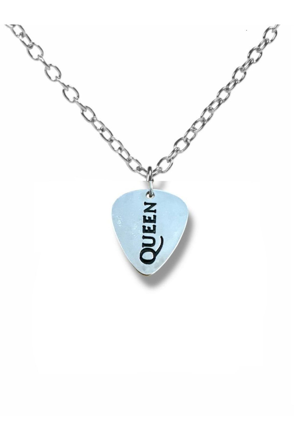 Herşey Nota Queen Efsane Rock Müzik Grubu Pena Şeklinde Çift Taraflı Rock İşaretli Unisex Metal Kolye