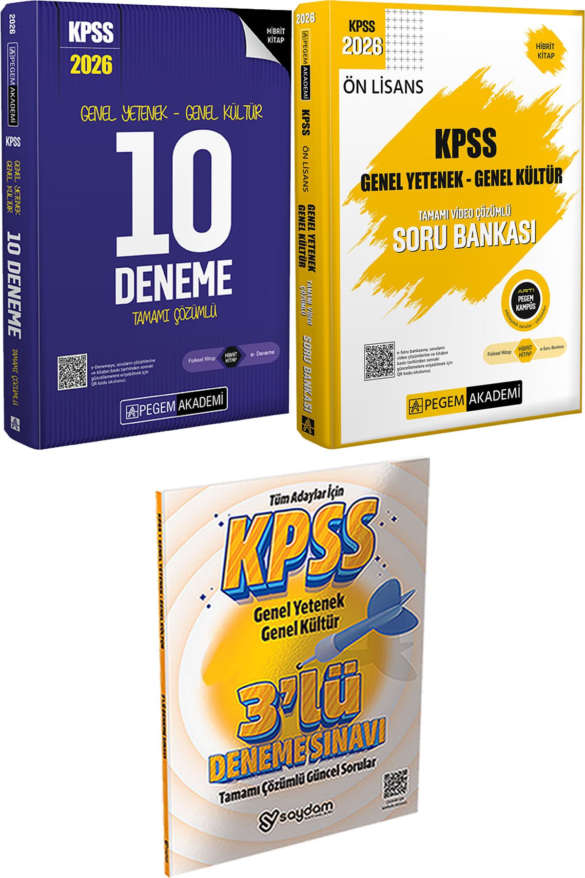 Pegem Akademi Yayıncılık 2026 KPSS Tamamı Çözümlü 10 Deneme - 2026 KPSS Ön Lisans Soru Video Çözümlü + 3 Deneme