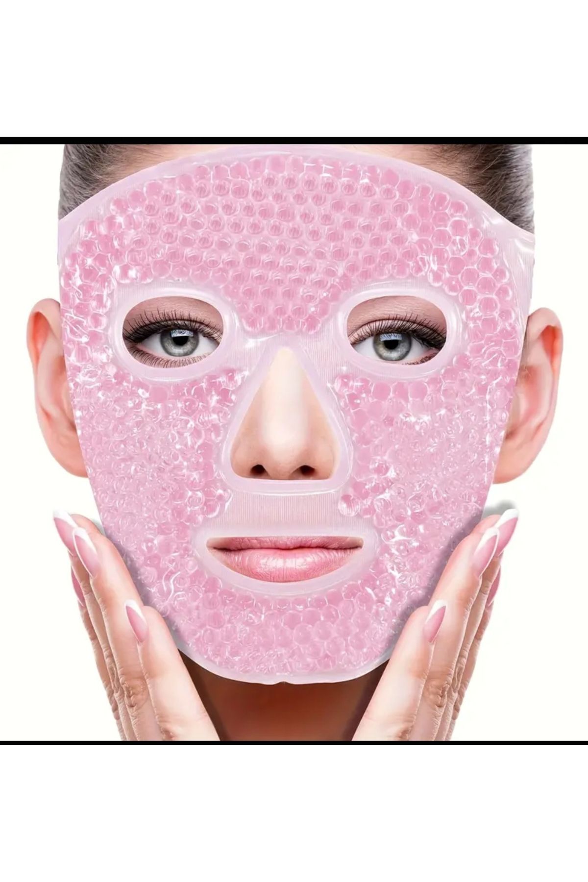 ORGANICYOU YIWU Kadınlar için Pembe Jel Boncuklu Serinletici Maske & Göz Kapağı