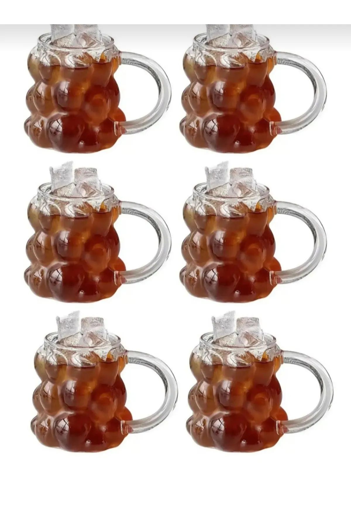 Elemengil 6 adet cam üzümlü mini bardak 90 ml