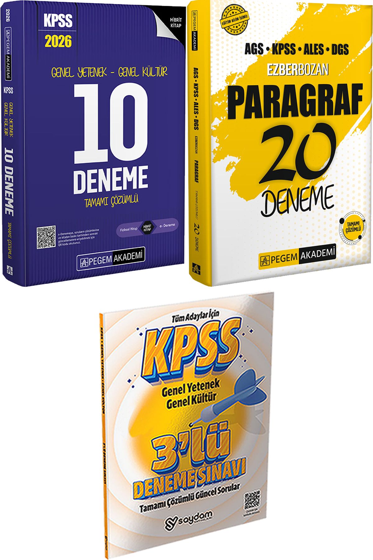 Pegem Akademi Yayıncılık 2026 KPSS Tamamı Çözümlü 10 Deneme - Ezberbozan Paragraf 20 Deneme + 3 Deneme