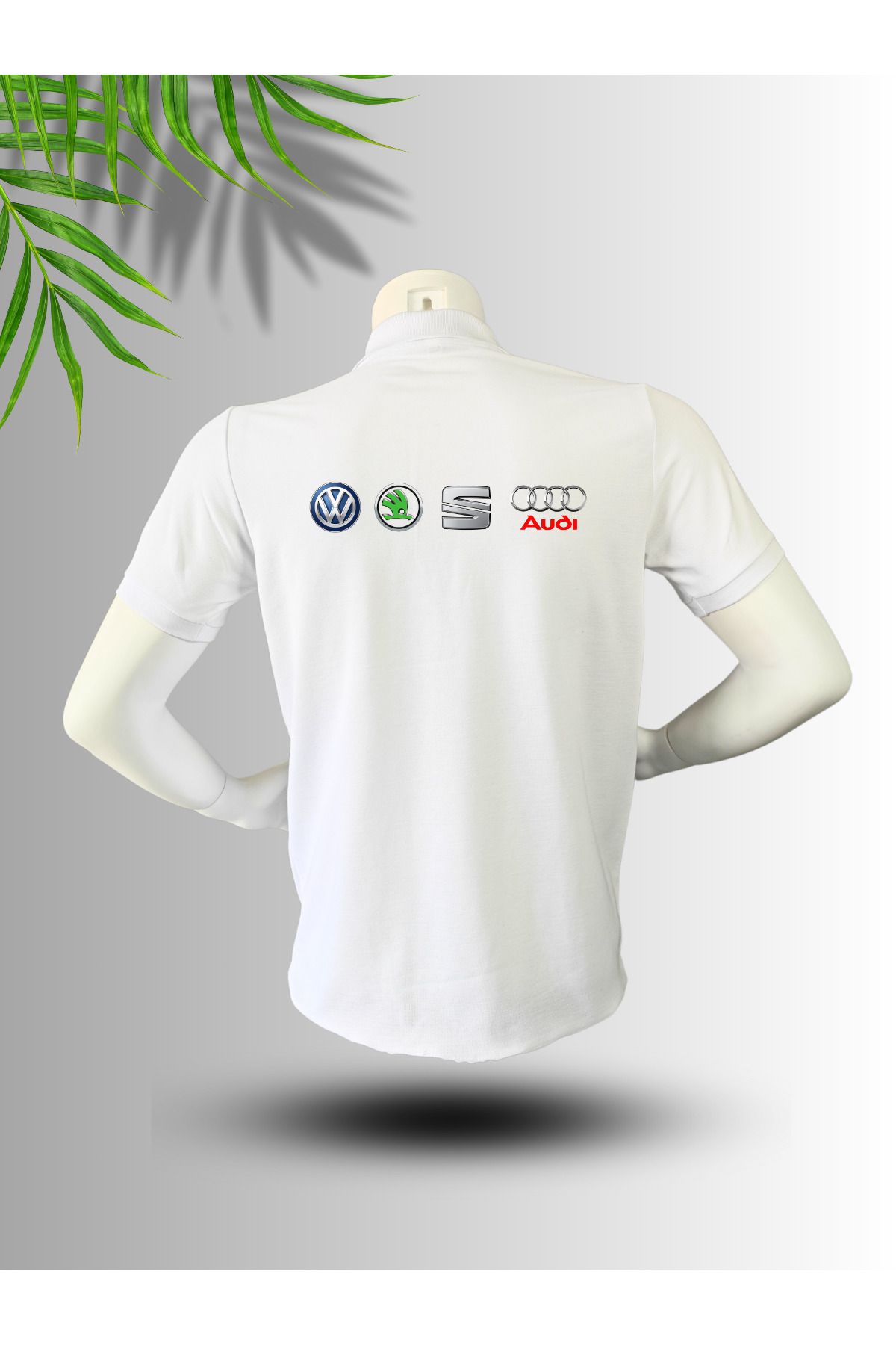 FROOY SEAT SKODA VW AUDİ Logo Baskılı Polo Yaka Pamuklu T-Shirt