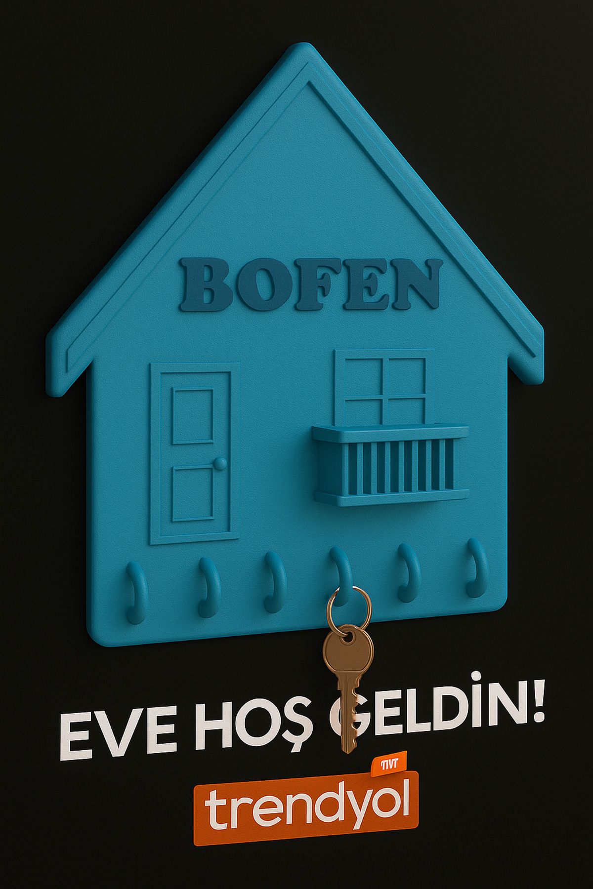Bofen Ev temalı raf balkon temalı anahtarlık sevimli anahtar askılığı ev görümlü askılık