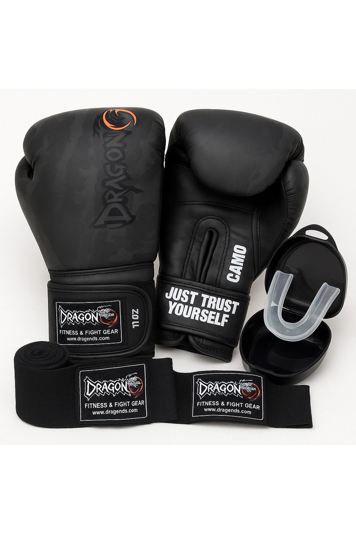 Dragon Dragondo Camo Kickboks Boks Eldiveni Oz ve Bandaj Dişlik Hediyeli giftoom Gloves
