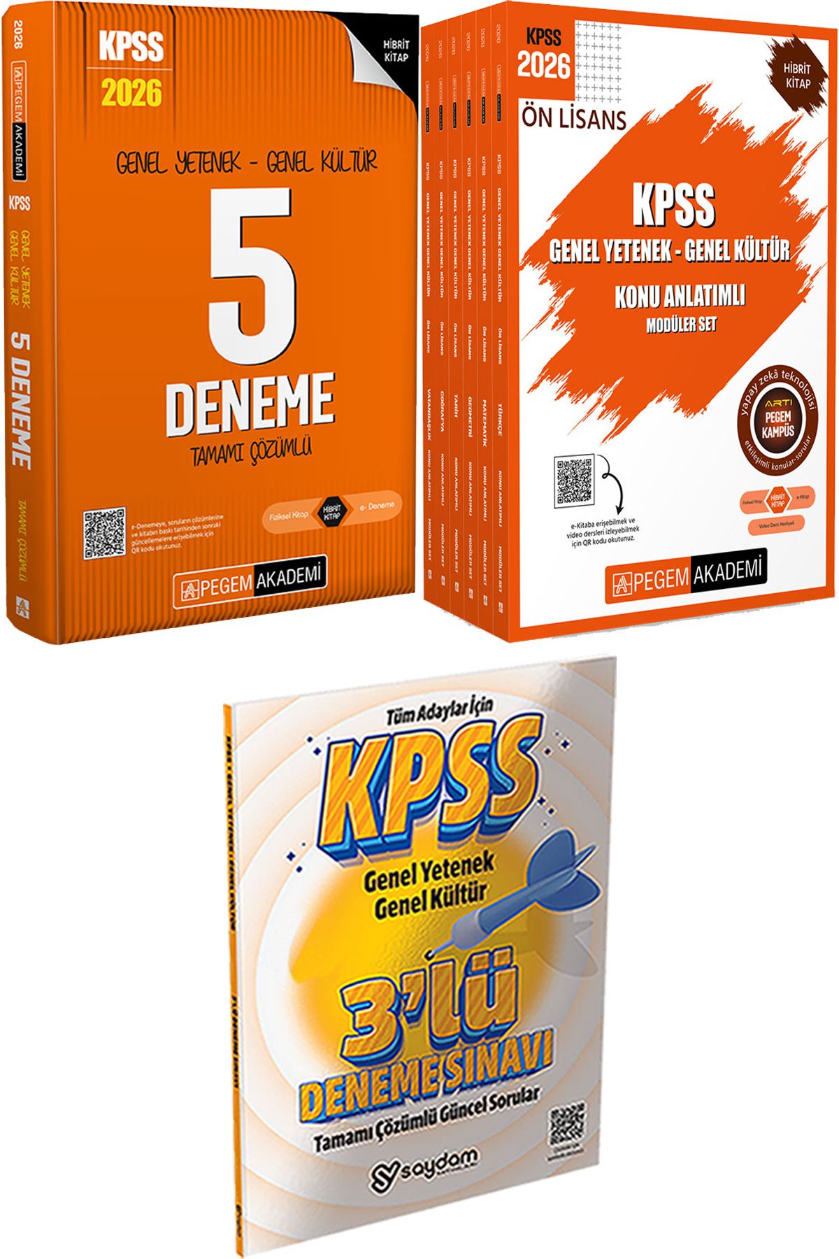 Pegem Akademi Yayıncılık 2026 KPSS Tamamı Çözümlü 5 Deneme - 2026 KPSS Ön Lisans Konu Modüler Set + 3 Deneme