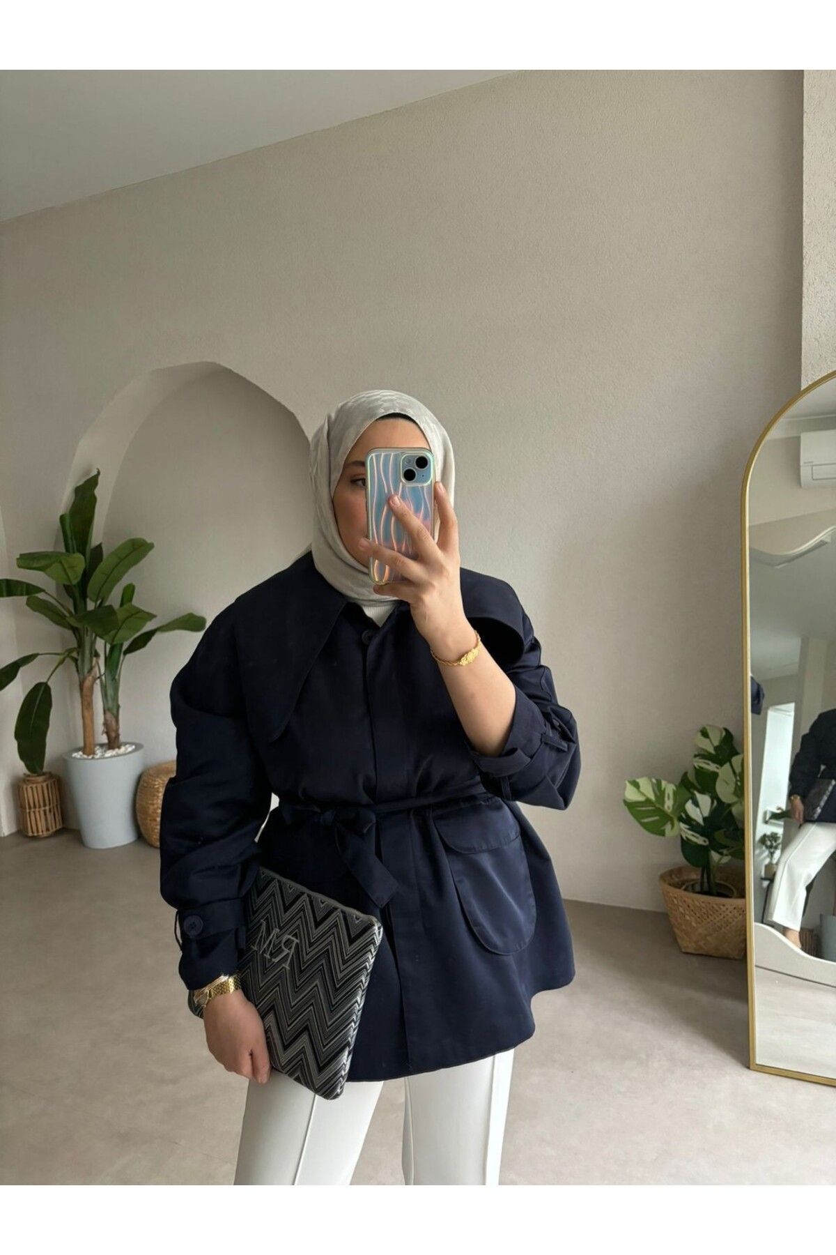 bhm bihem Lady Astarlı Trençkot