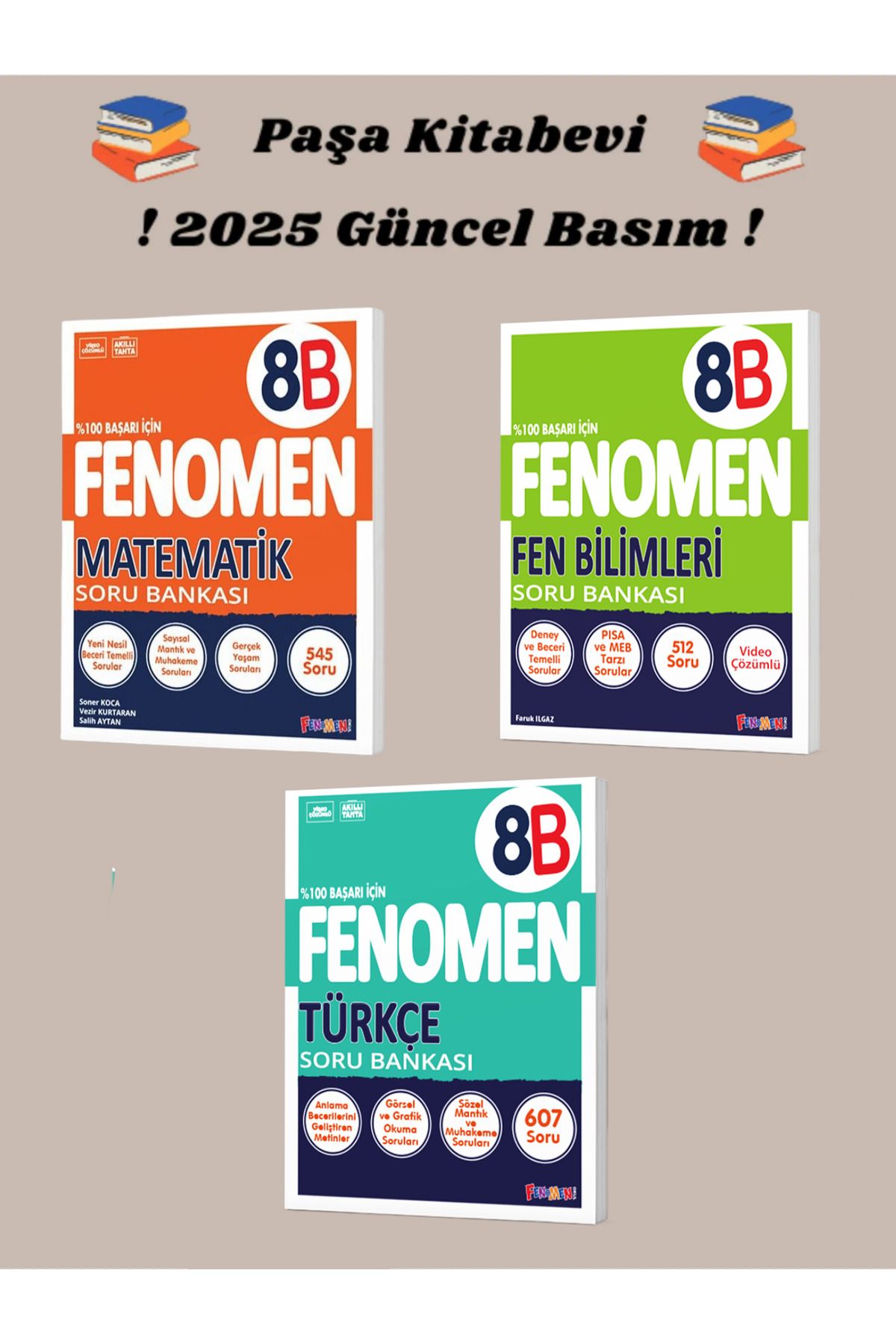 Fenomen Yayıncılık 8. Sınıf Matematik - Fen Bilimleri - Türkçe (B SET) Soru Bankası