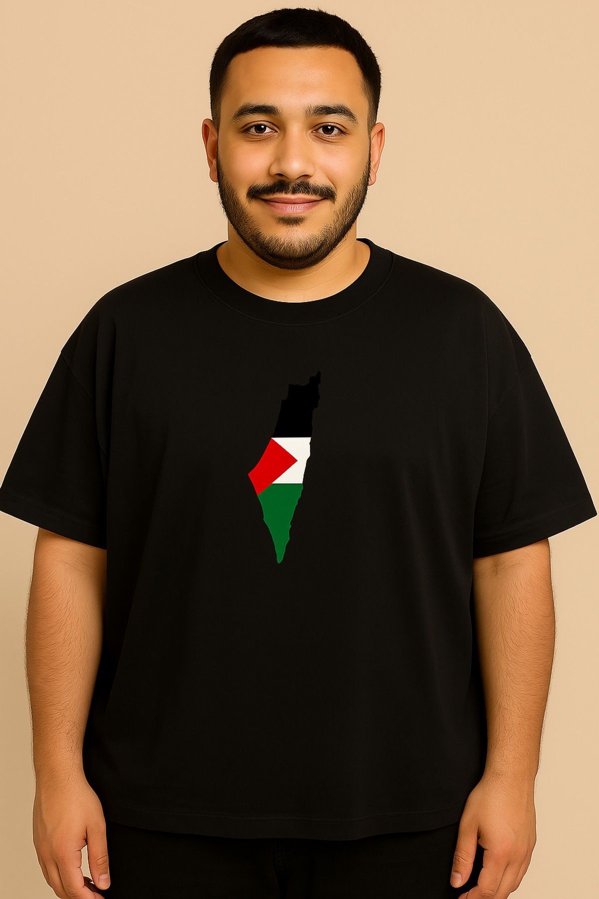 Kaptins oversize t-shirt Filistin baskılı
