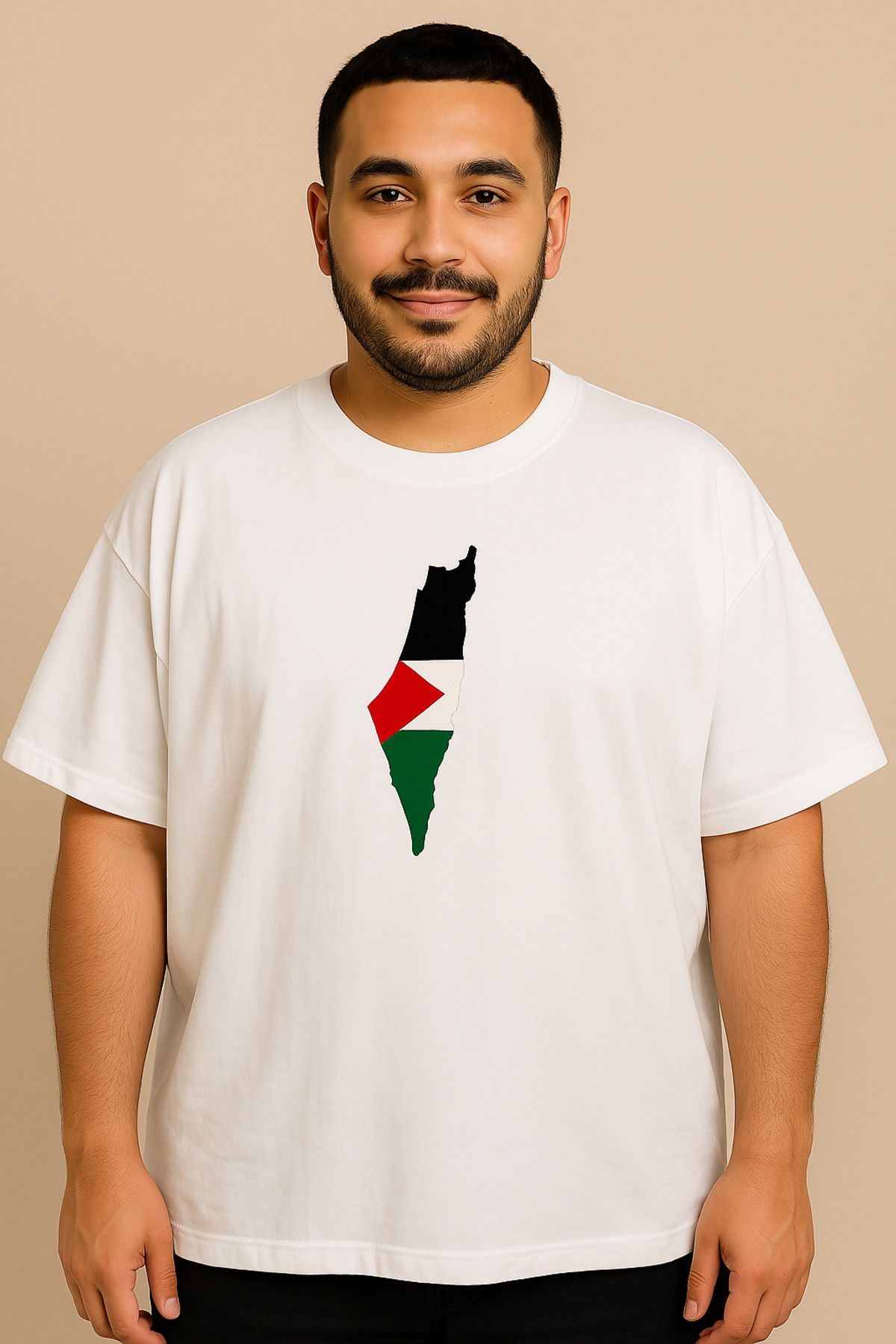 Kaptins oversize t-shirt Filistin baskılı