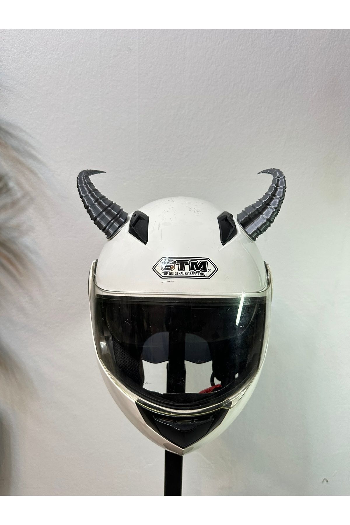 Butik Motor & Motosiklet Gümüş Viking Boynuz Kask Dış Aksesuarı