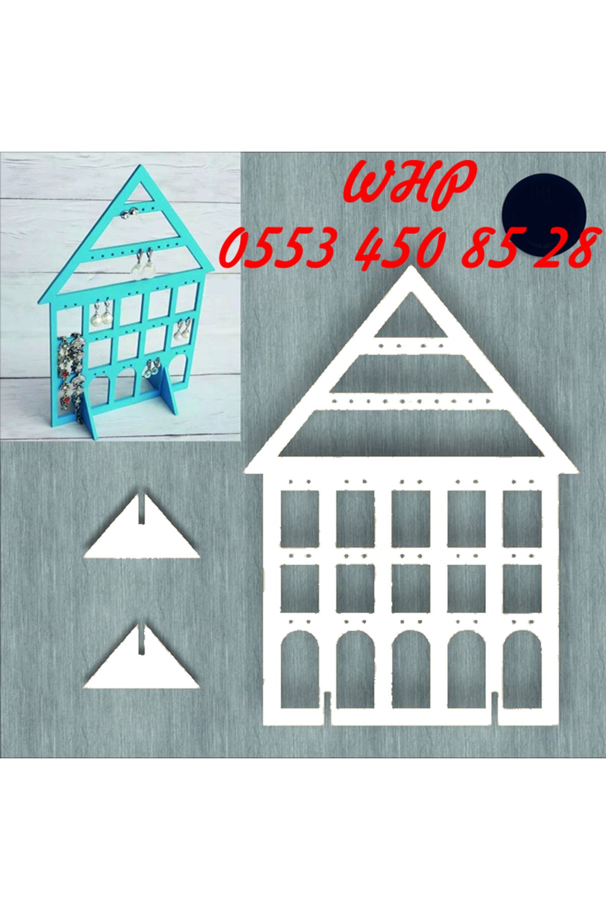 ÇUKUROVA ÜTÜ Küpe Sergileme Standı 3 Mm Ahşap ( Ebat 27 X 20 Cm )