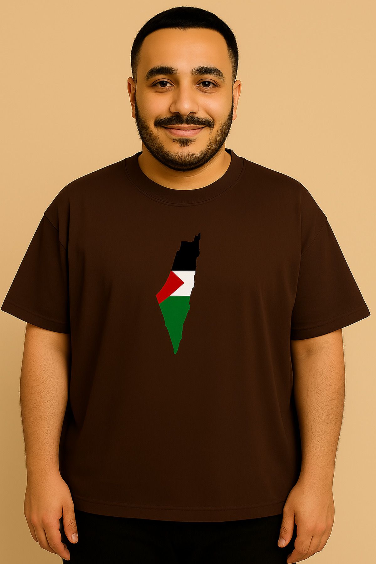 Kaptins oversize t-shirt Filistin baskılı