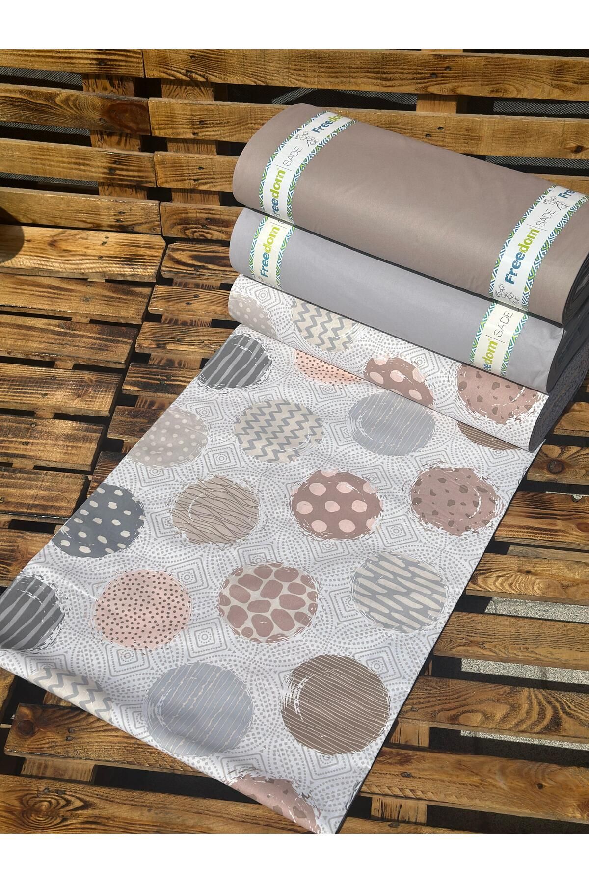 Freedom Ranforce Kumaş Geometrik Desenli - 100% Pamuk 30 Metre 1 Top Kumaş 240 cm en - Nevresimlik Kumaş
