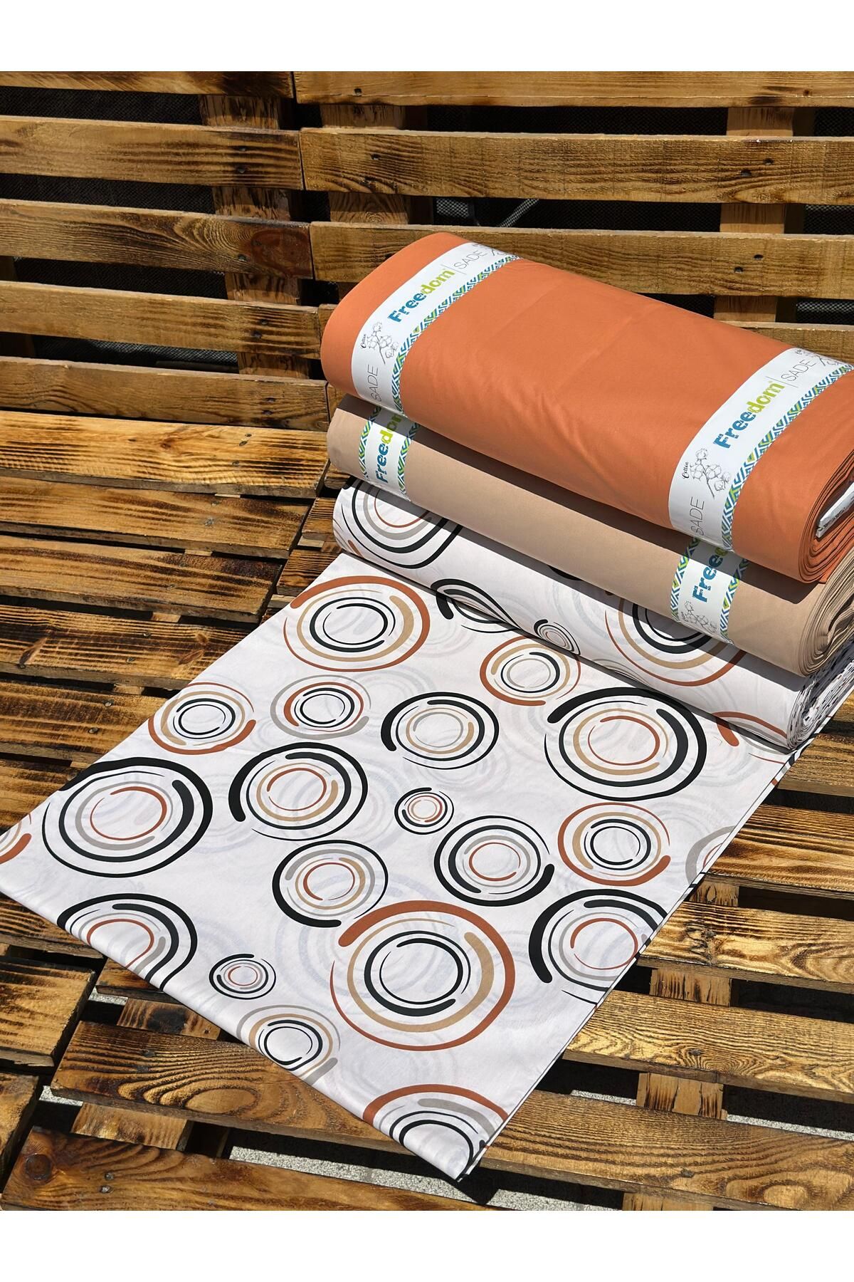 Freedom Ranforce Kumaş Geometrik Desenli - 100% Pamuk 30 Metre 1 Top Kumaş 240 cm en - Nevresimlik Kumaş