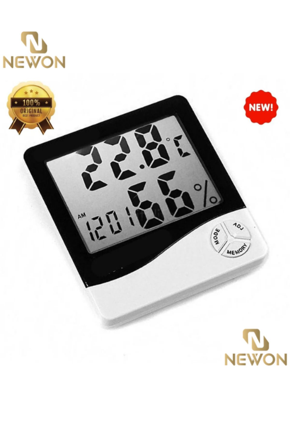Newon Dijital Termometre Sıcaklık Ve Nem Ölçer Masa Saati Alarm RVP-010223
