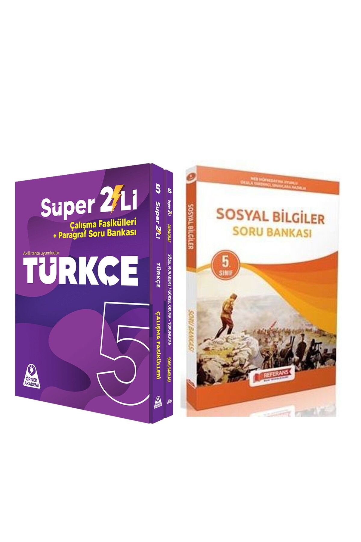 Referans Yayınları Örnek Akademi 5. Sınıf Süper İkili Türkçe Seti ve Referans Sosyal Bilgiler Soru Bankası 2 Kitap