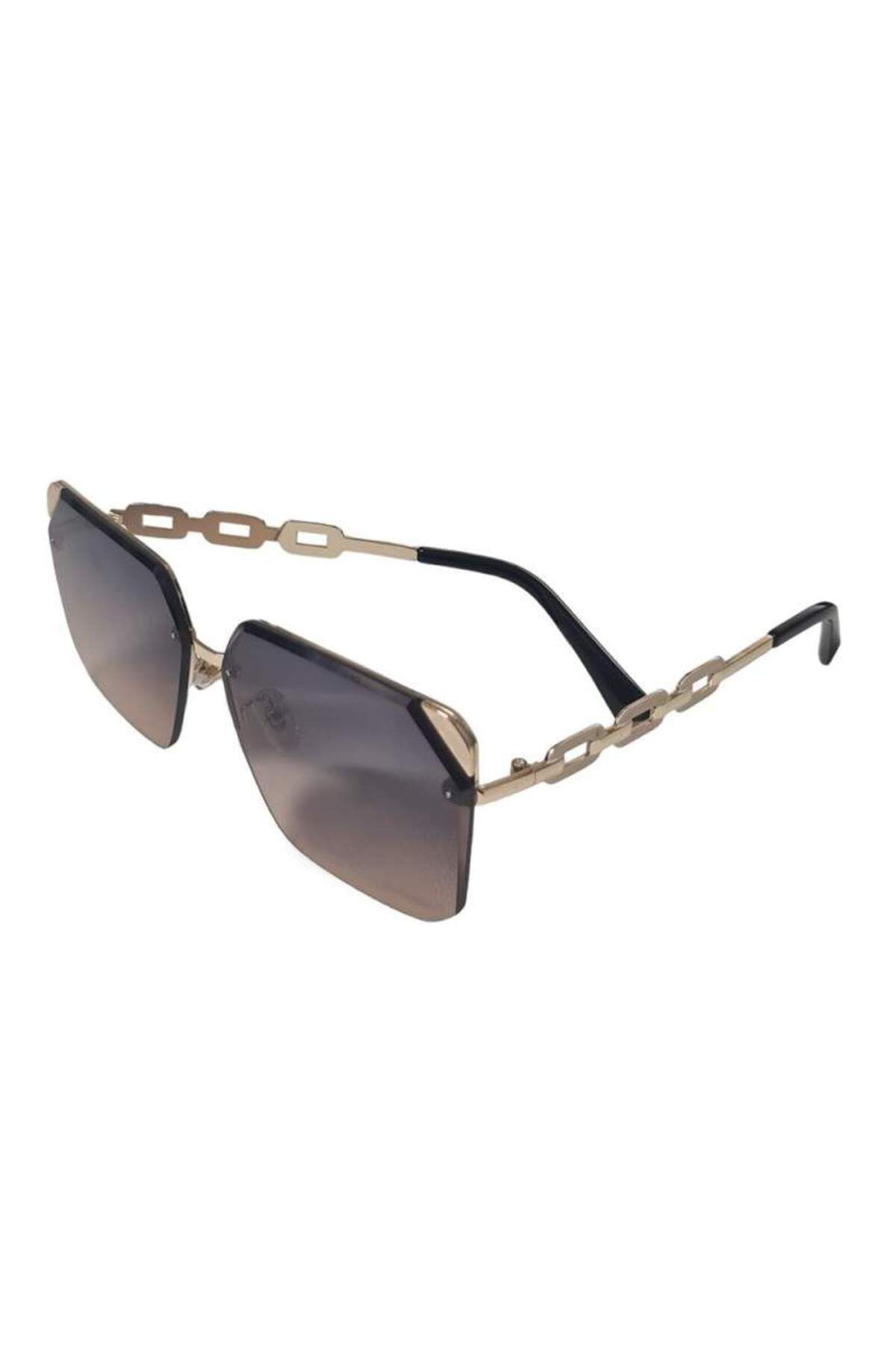 SIKS-M22 SIKS Polarized Sunglasses With Black/Brown Gradient Lenses, White Chain Arm Insert 1