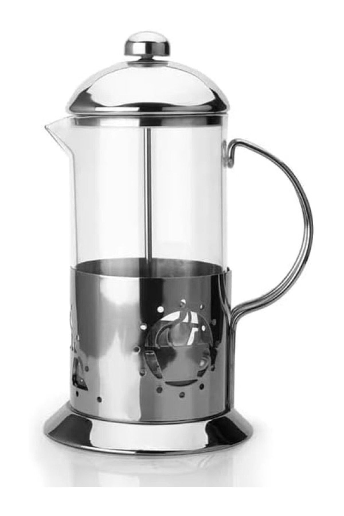 ShopZum Orret Home Metal Saplı Borosilikat French Press, Termisil Süzgeçli Demlik, Bitki Çayı, Kahve Ve Ada