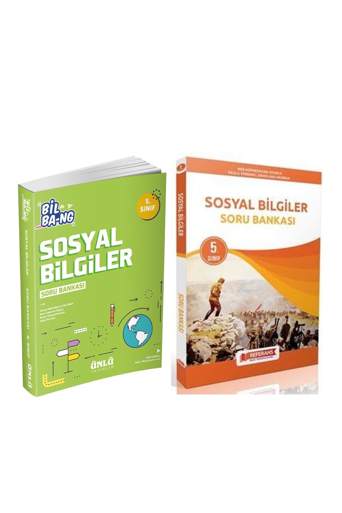 Referans Yayınları Ünlü 5.Sınıf Bil Bang Sosyal Bilgiler ve Referans Sosyal Bilgiler Soru Bankası Seti 2 Kitap