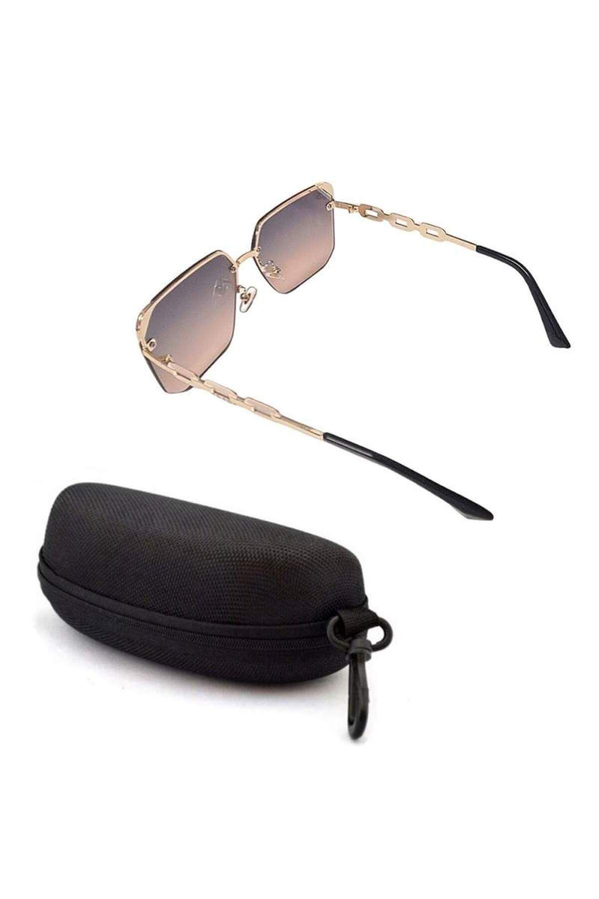 SIKS-M22 SIKS Polarized Sunglasses With Black/Brown Gradient Lenses, White Chain Arm Insert 5