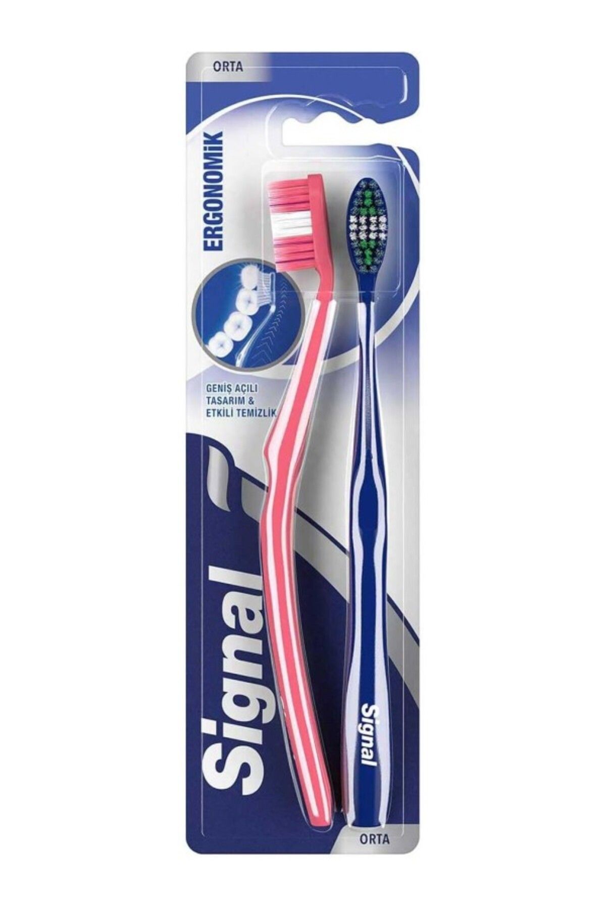 ShopZum Signal Ergonomik Ve Etkin Temizlik 2'li Orta Diş Fırçası