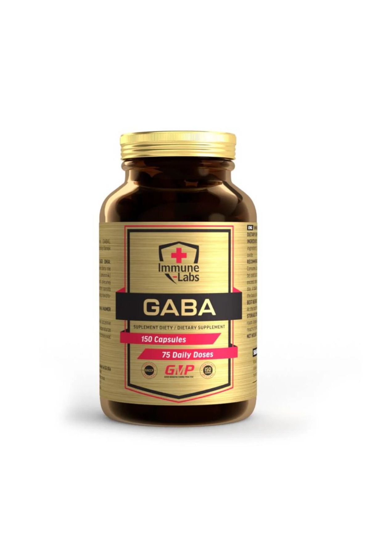 Immune Labs GABA Food supplement for stress 750 mg 150 capsules (Romanya menşei)
