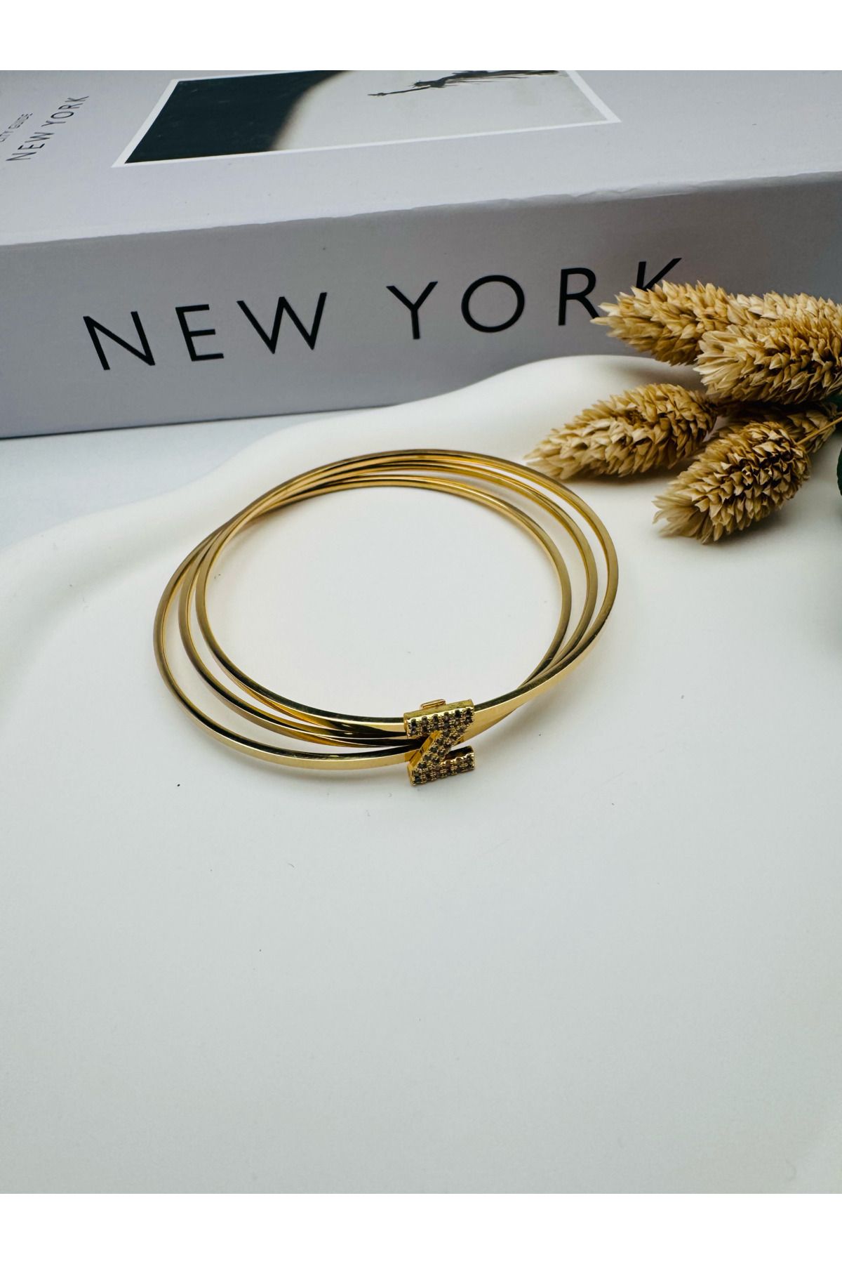HEDİYELANDY Charmlı Ajda Bilezik Z Harfi (Gold) 6Mm 22074