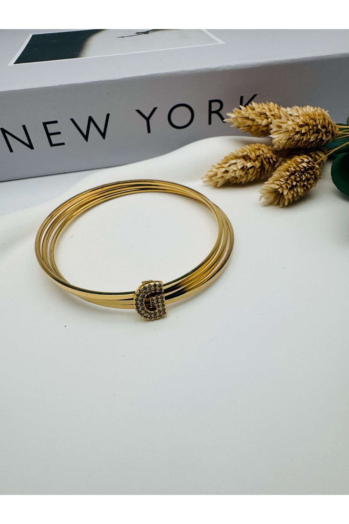 HEDİYELANDY Charmlı Ajda Bilezik G Harfi (Gold) 6Mm 22079