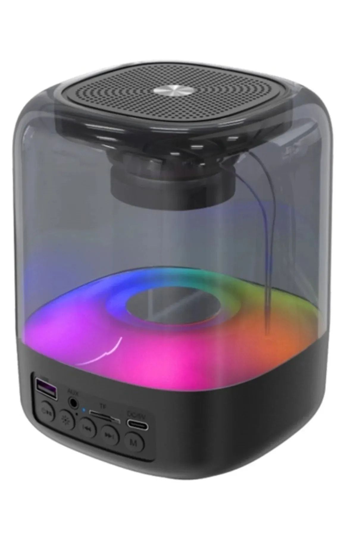 OBRAX Şarjlı Taşınabilir Rgb Bluetooth Hoparlör 8 Mod Işık Efektli BT/TF/AUX/USB/FM/