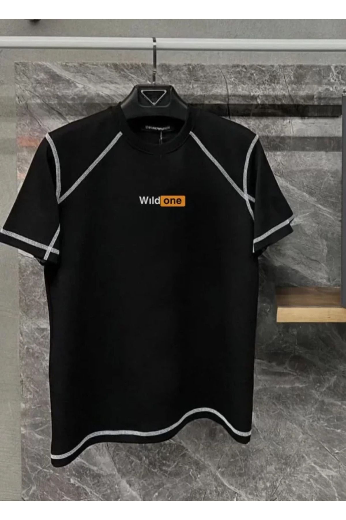 DEAG Unisex Dikişli Baskılı Oversize T-Shirt - Siyah