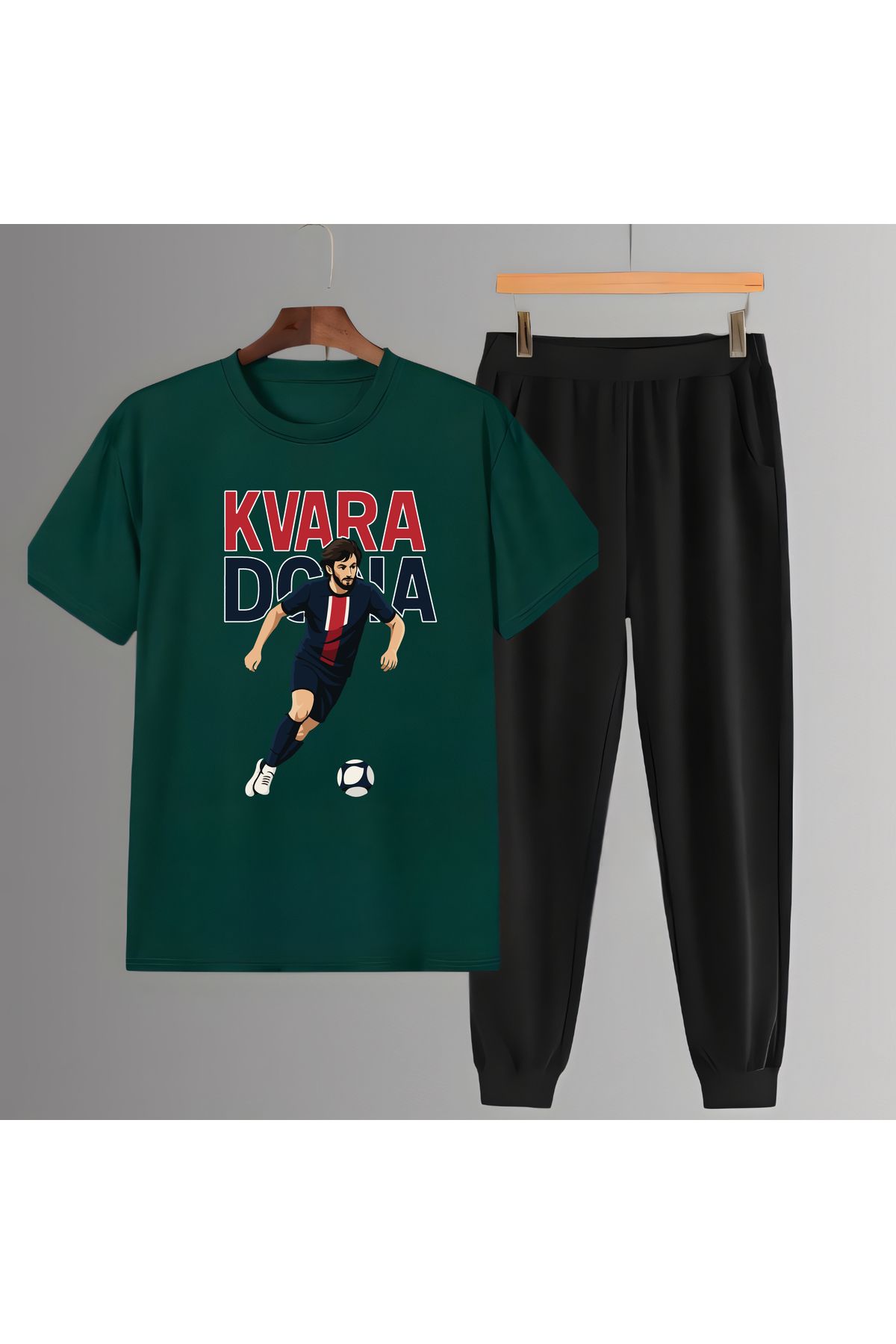 Biy Store Khvicha Kvaratskhelia fotoğraflı futbol forma baskılı unisex eşofman