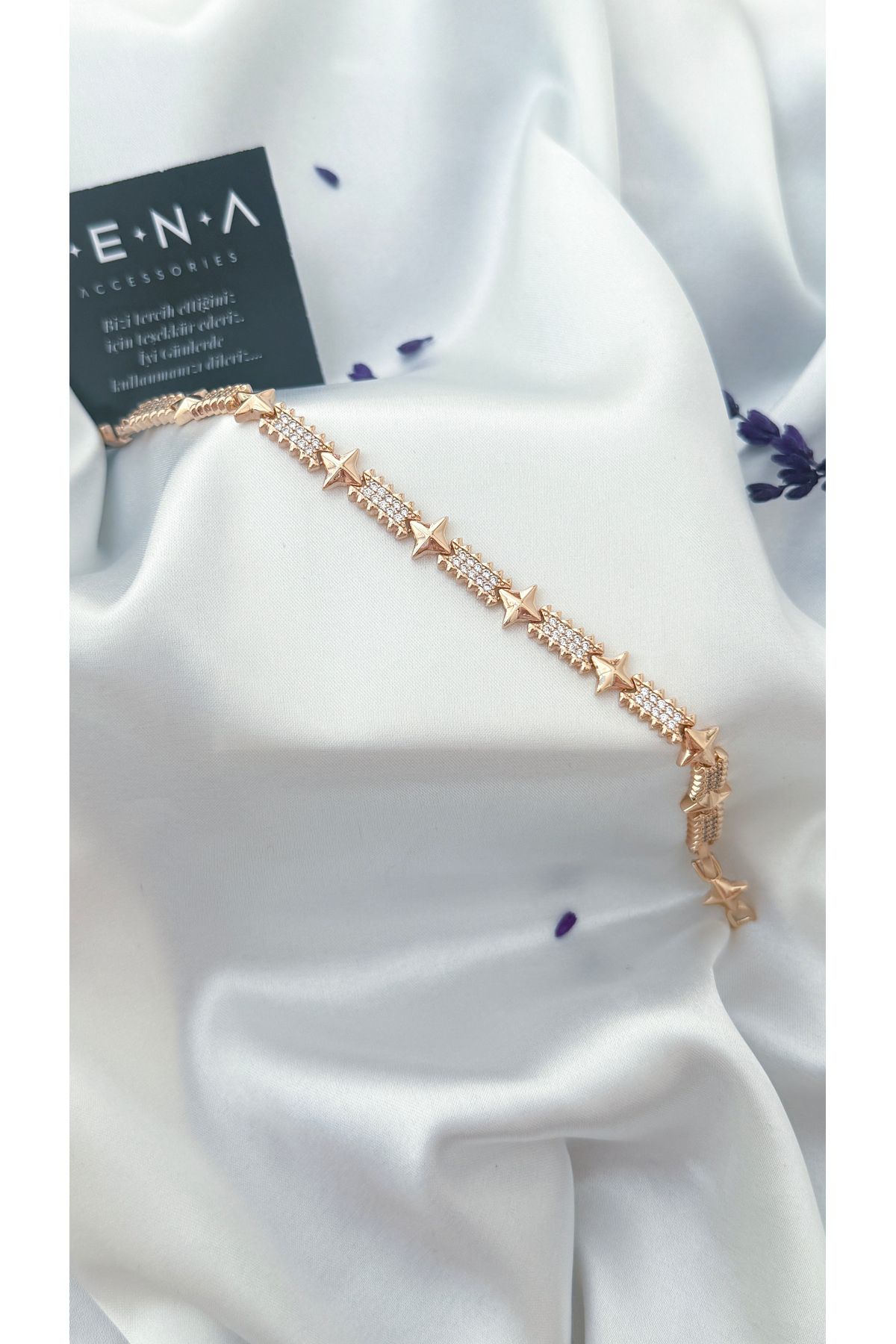ZENA ACCESSORİES Kuzey Yıldız Figürlü Rose Çelik Bileklik