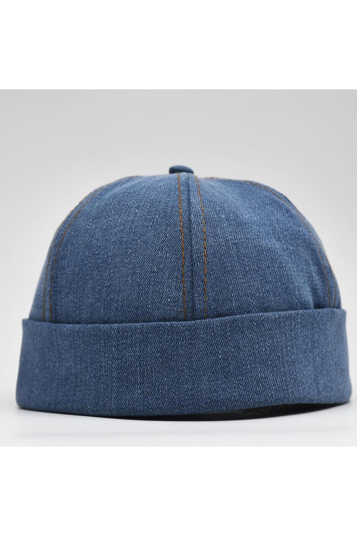 şapkadan Urban Koyu Mavi Docker Şapka - Sipersiz Denim %100 Pamuk Kep