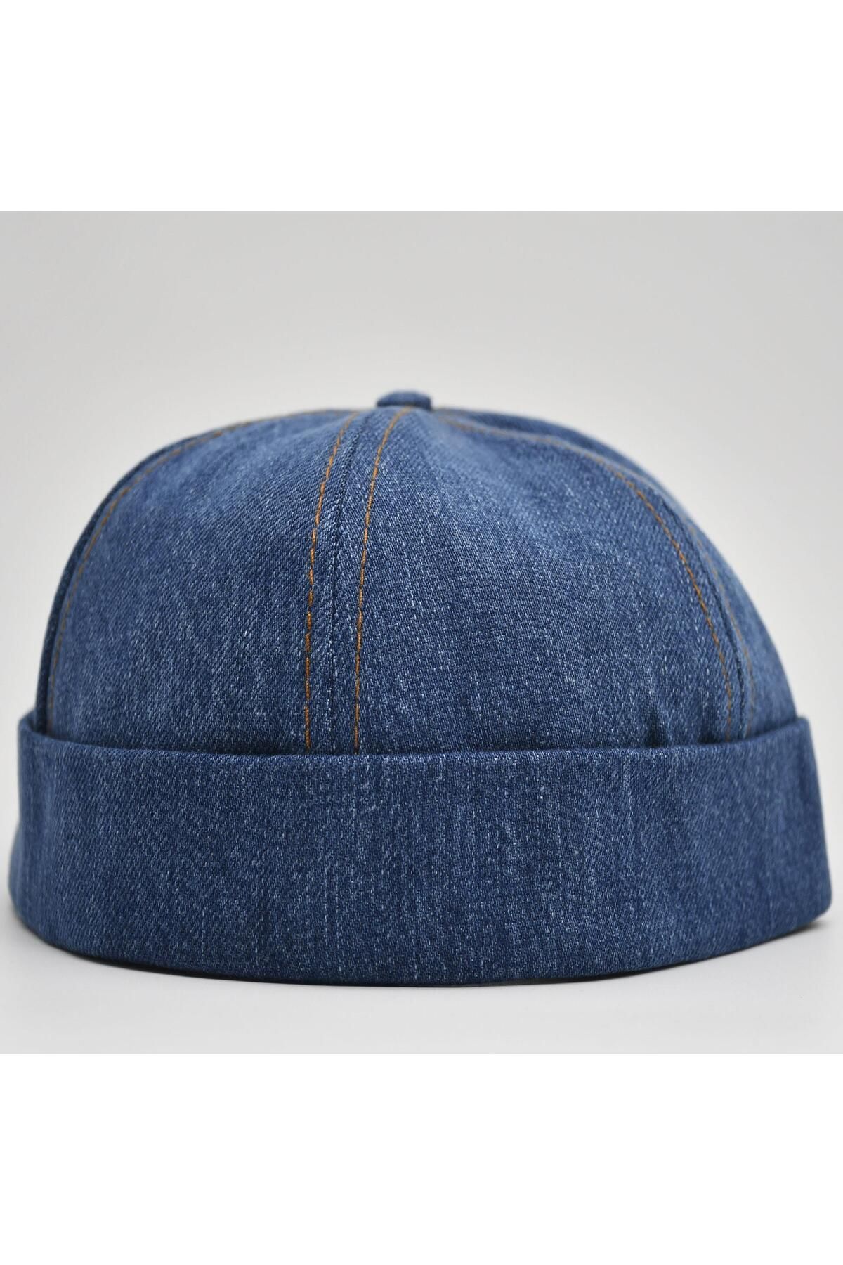 şapkadan Urban Koyu Mavi Docker Şapka - Sipersiz Denim %100 Pamuk Kep