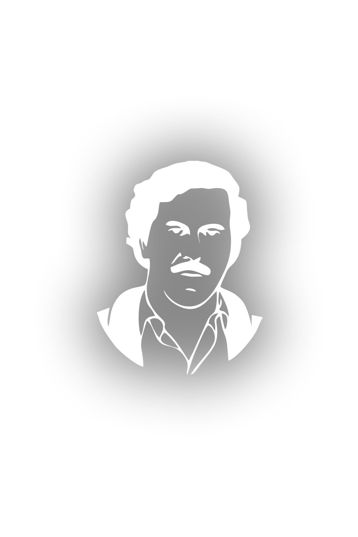 Reysa Tasarım Pablo Escobar Silüet Araba Sticker 17x17 Cm Beyaz