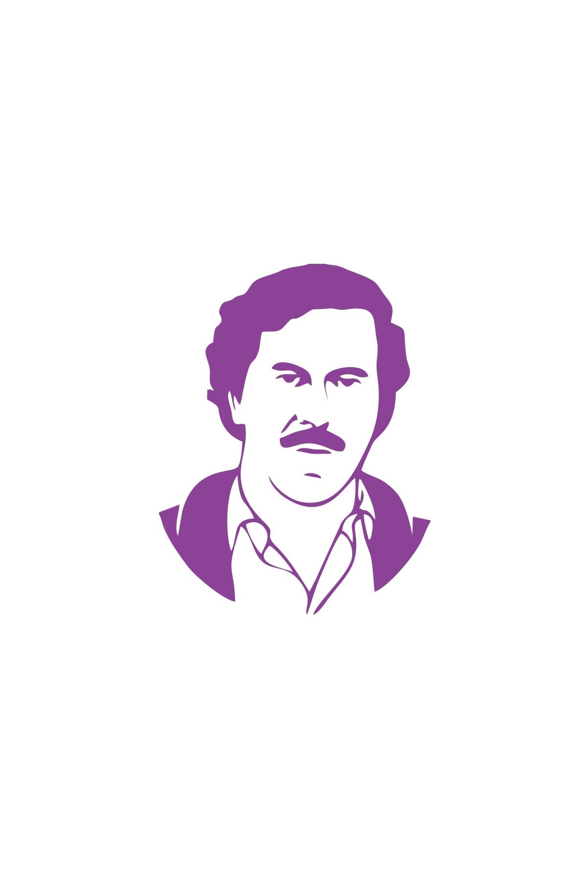 Reysa Tasarım Pablo Escobar Silüet Araba Sticker 17x17 Cm Mor