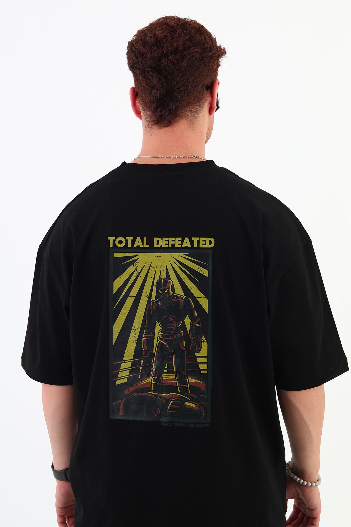 mantova TOTALDEFEATED-Oversize Tişört | Sırt Baskılı – Minimal Göğüs Desenli Unisex Tshirt
